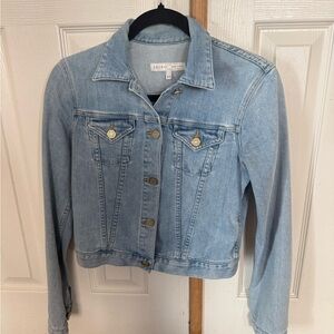 Joie Light Blue Denim Jean Jacket with Classic Button Front